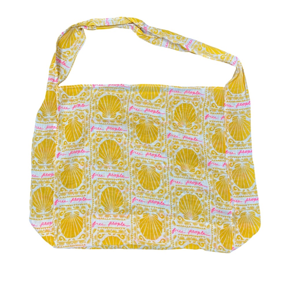 Free People Seashell Print Muslin Tote Bag Boho